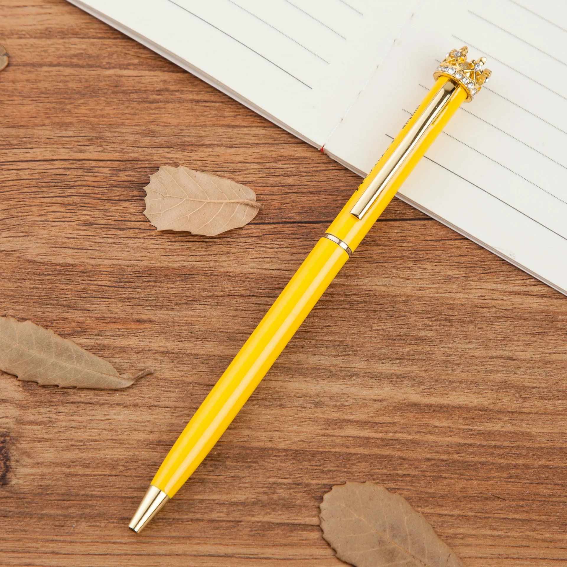 Mode Gold Crown Farbe Shell Kugelschreiber Schwarz Tinte Student Souvenir Business Büro Schreibwaren Favor WJ021