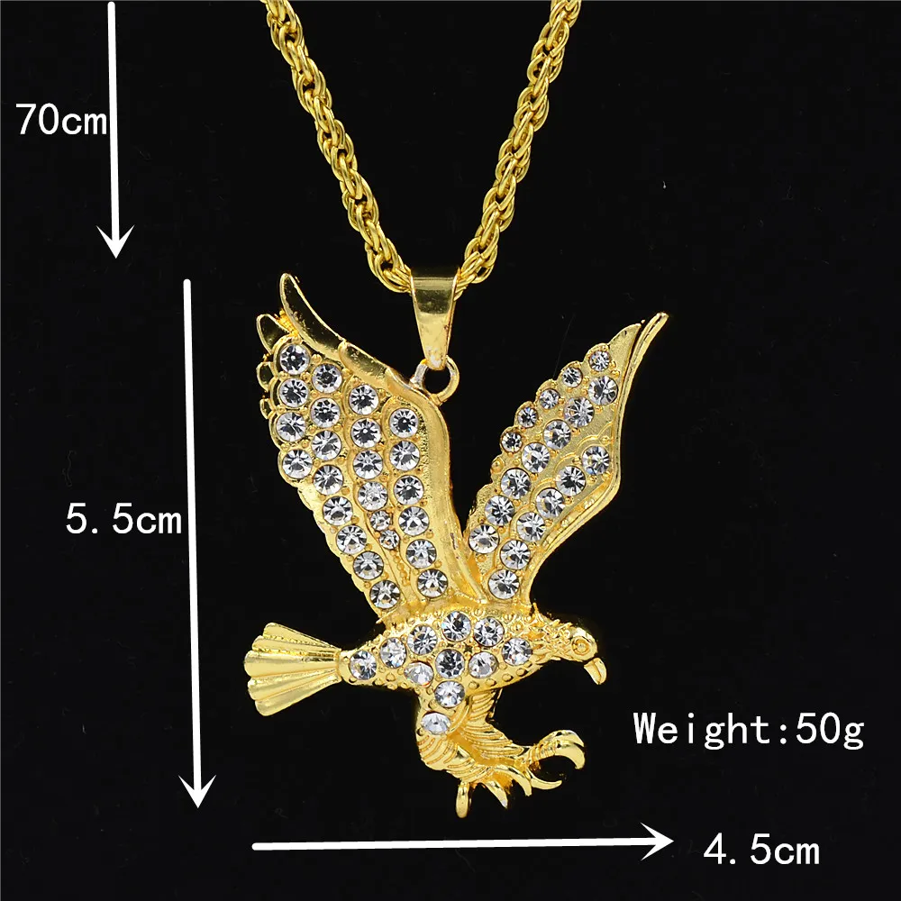 Collana Con Ciondolo Testa Di Freccia Aquila - Stile Vichingo - Acciaio Inox Oro