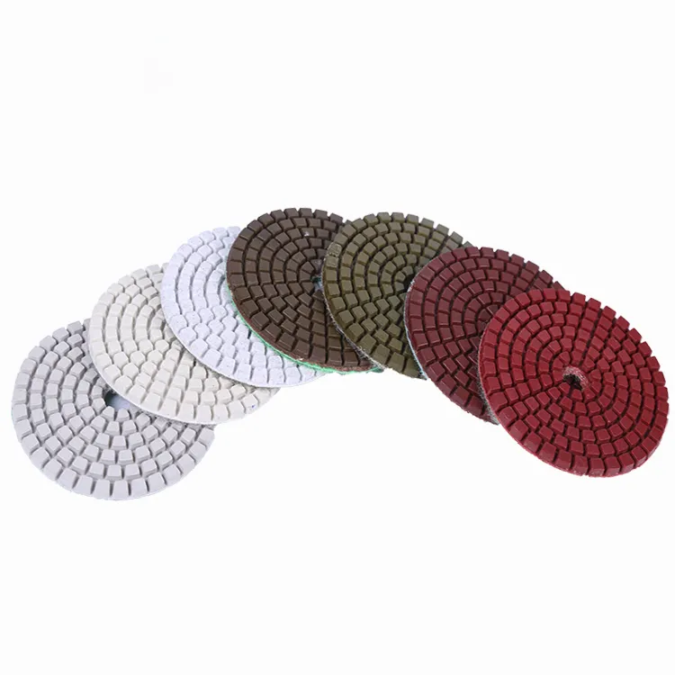 4 Inch D100mm Wet Polishing Pads 6mm Thickness Grinding Disc Resin Pads for Concrete and Terrazzo Floor