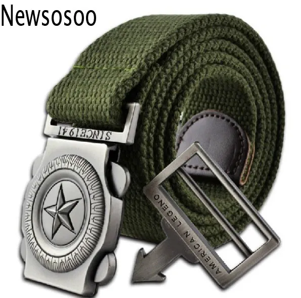 أزياء ماركة الرجال عارضة قماش حزام فاخر محبوك رجل معدن مشبك حزام مصمم العسكرية أحزمة للرجال الجيش الأخضر 110 سنتيمتر