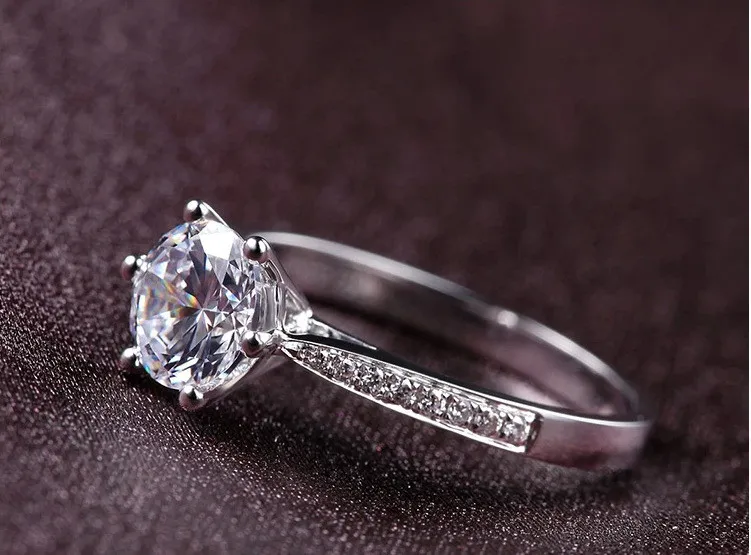 Choucong 발톱 세트 1.5ct 스톤 다이아몬드 925 스털링 실버 여성 약혼 웨딩 밴드 반지 US Sz 4-10 선물