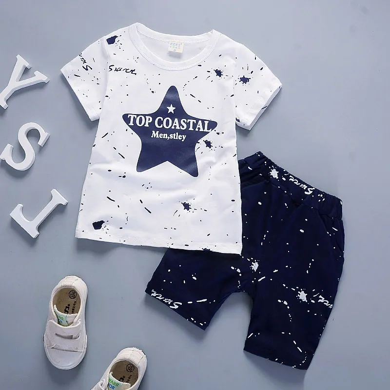 Ensemble de vêtements 2 pièces pour bébés garçons, t-shirt pentagramme + pantalon, ensemble de vêtements pour enfants