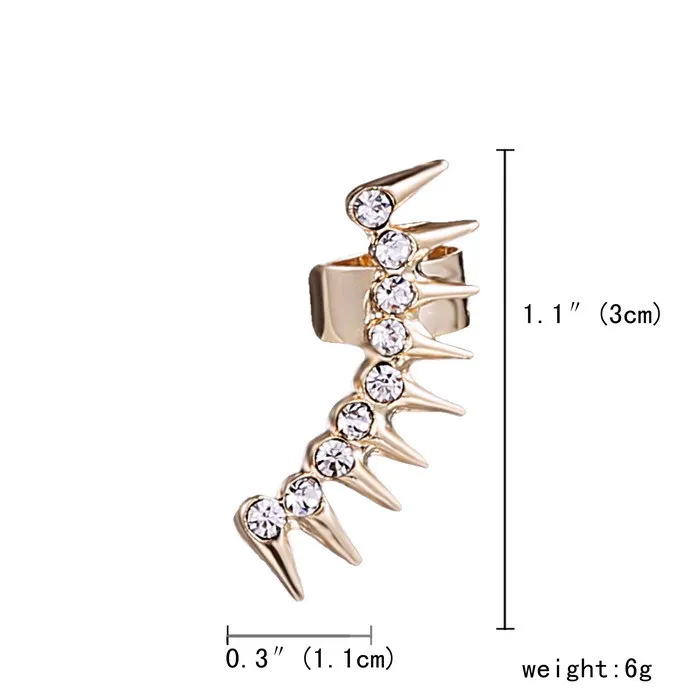 Hohe quility Punk Gothic Ohr Manschette Wrap Neue Mode Stud Clip Ohrringe krone luxus braut Gold Ohrring Für Frauen Elegante