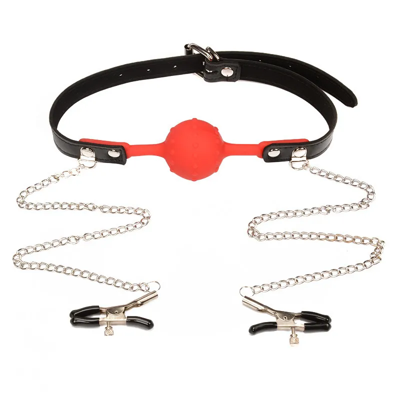 Vrouwen sexy exotische accessoires siliconen pu lederen minnaar's mond gag bal sex bondage mond gevulde volwassen mond bal S19706