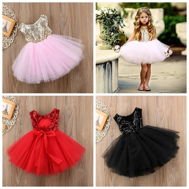 INS été nouvelles filles paillettes gaze robe tutu robe col rond sans  manches gilet robe de soirée bling tutu jupe princesse filles robe de  soirée