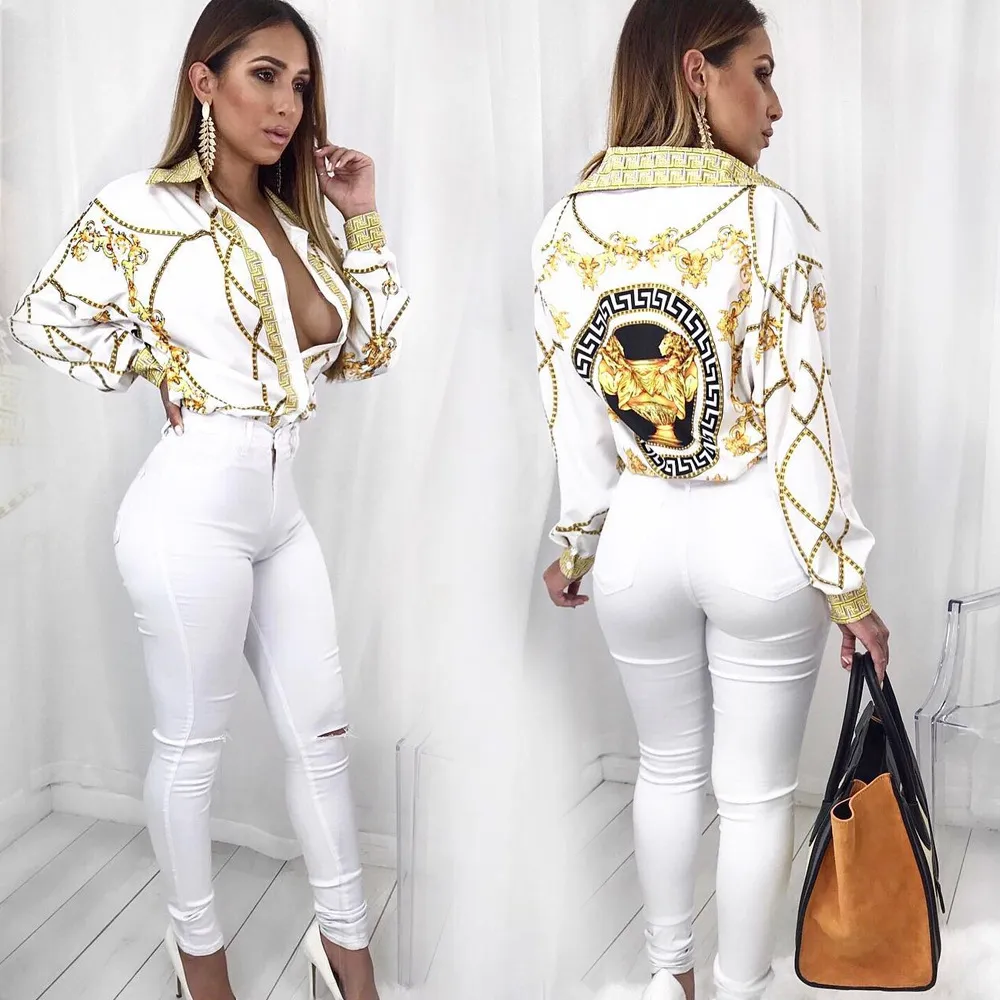 ladies chain print shirt