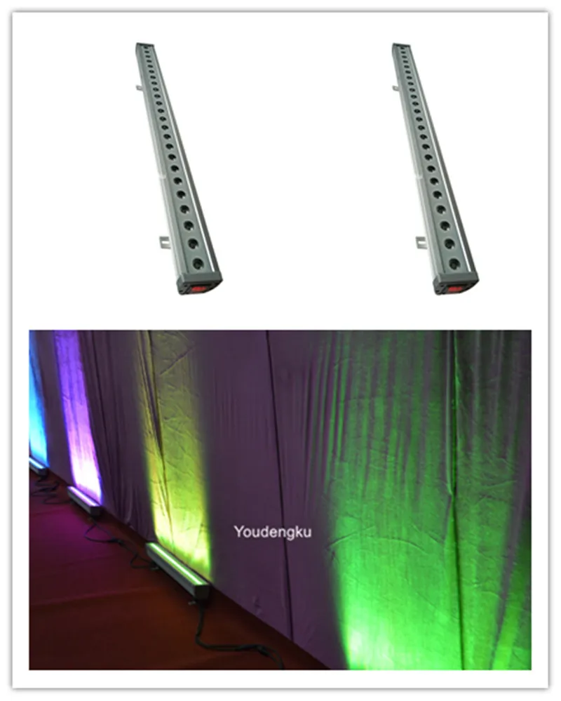4 قطع باهتة 24x3W LED في الهواء الطلق غسل شريط ضوء جدار غسالة أدى الإضاءة RGB