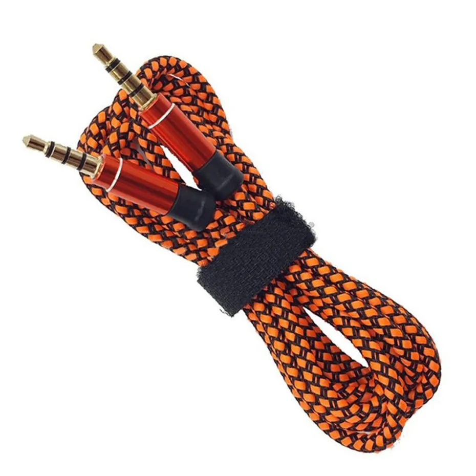 3,5 мм вспомогательный удлинитель AUX Аудио кабель Неповрежденная металлическая ткань Braieded Мужской Стерео шнур 1,5 м 3 м для iphone x 8 7 6 MP3-динамик Планшетный ПК