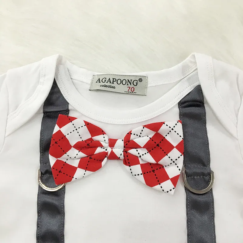 2018 nuovi vestiti ragazzi neonato neonato papillon pagliaccetto top + pantaloni 2 pezzi costume da festa gentiluomini ragazzi abiti in cotone vestiti bambini set