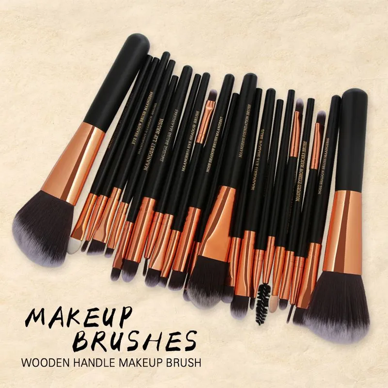 MAANGE Pro 22 pièces pinceaux de maquillage fond de teint cosmétique poudre Blush fard à paupières Eyeliner lèvres beauté maquillage brosse outils Maquiagem 50 ensemblesDHL