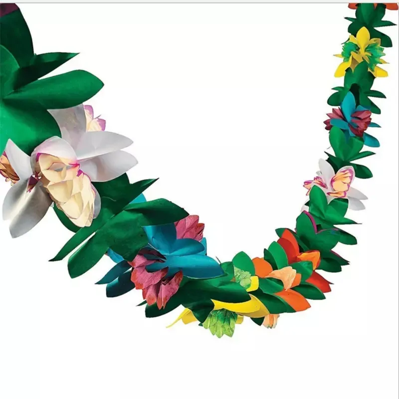 1 pz 3 m fiori colorati stamina banner ghirlanda baby shower hawaiano luau spiaggia addio al nubilato decorazione decorazione di nozze