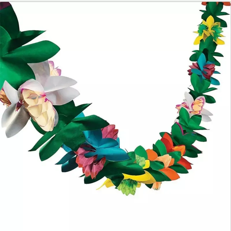 1pc 3m Kleurrijke Bloemen Bunting Banner Garland Baby Shower Hawaiian Luau Beach Bachelorette Party Decoratie Huwelijksdecoratie