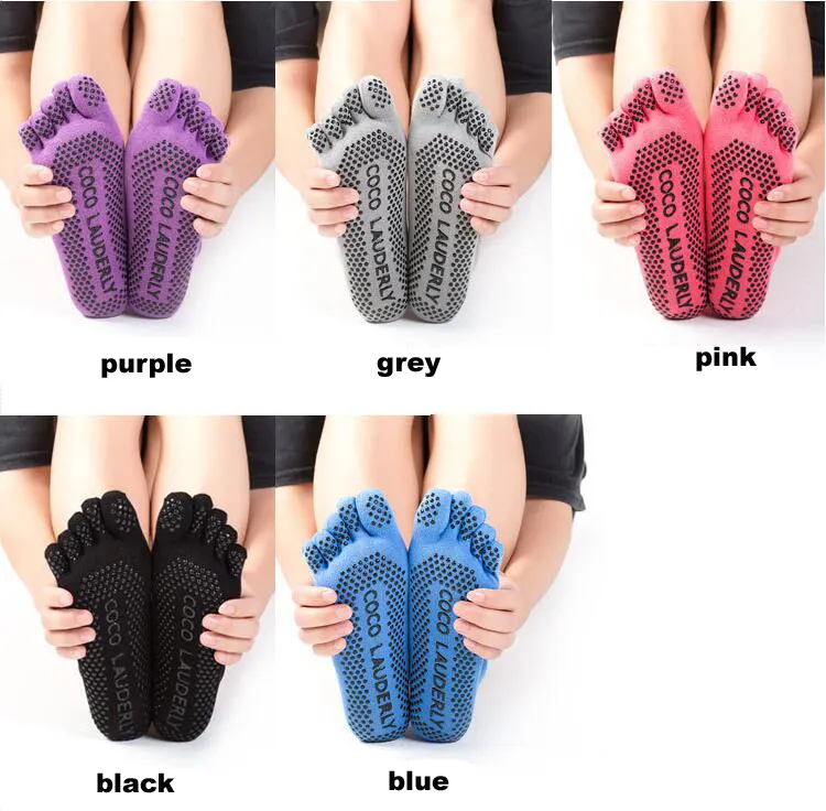 Ensemble de chaussettes et gants de yoga pour femmes et filles, chaussettes de pilates, Massage à cinq orteils, fitness, crossfit, sport, 3995650