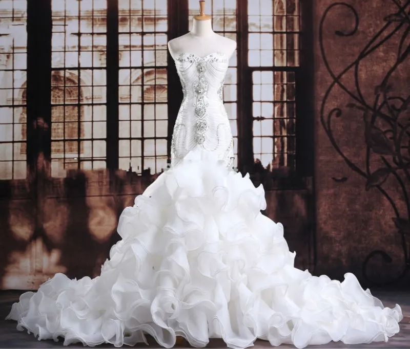 Luxurious Crystals Mermaid Wedding Gowns Expensive... From  Donnaweddingdress12, $203.04 | DHgate.Com