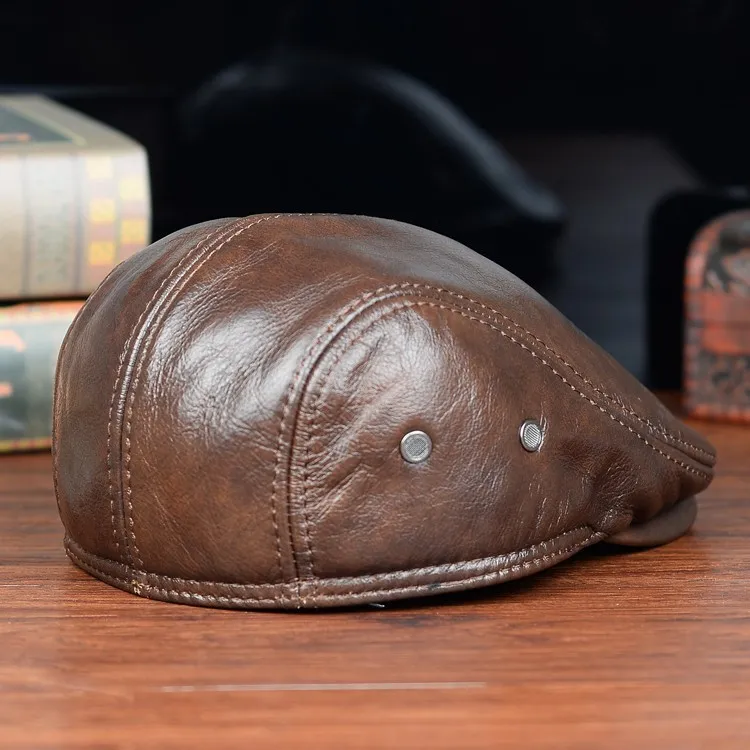 Gorra Boina Clásica De Cuero PU Ajustable – Estilo Retro Con Hebilla, Unisex (55-59 Cm), Ideal Para Uso Diario Y Disfraces