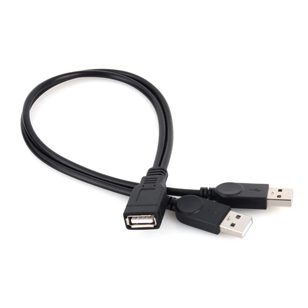 USB 2.0 мужчина до USB женский 2 двойной двойной USB -USB Удлиняющий кабельный концентратор женского разветвителя Зарядка