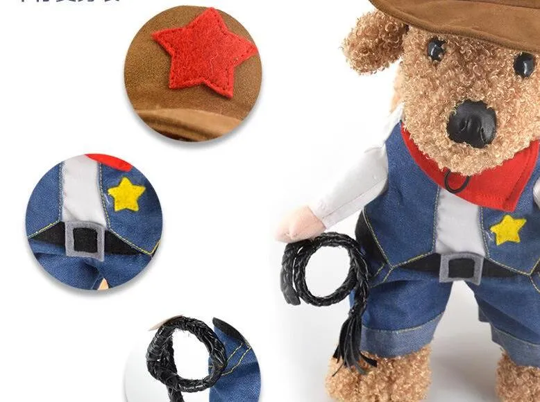 söt husdjur hund katt halloween cool western ko kostym doggy rolig fest kläder valp jackor hundar katter outwear