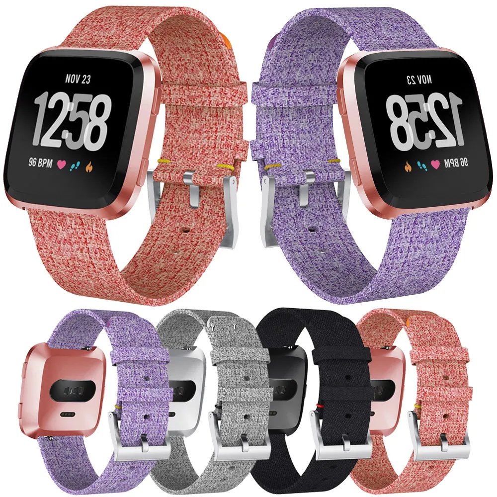 Alta calidad para Fitbit Versa pulsera correa de muñeca correa de reloj inteligente correa de reloj de mezclilla suave correa de reloj inteligente de repuesto