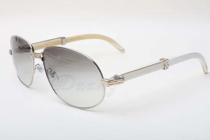 18 Nouvelles lunettes de soleil rondes de haute qualité verres de corne 566 Verres blanches naturelles hommes et femmes lunettes de soleil Taille de soleil 6116140 mm9034291