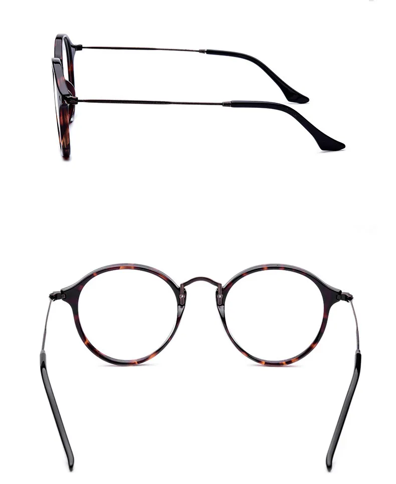 Retro Round Eyeglasses for Women Optical Glasses Frame Brand Designer Eyeglasses Frame with Clear Lens Fashion Myopia Glasses Men with Case