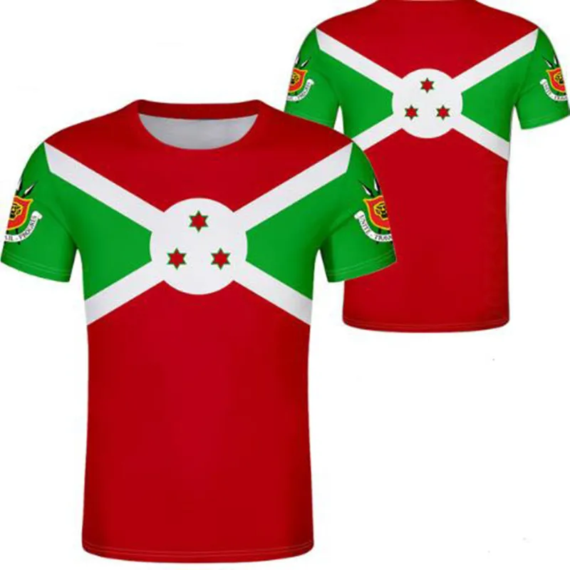 Burundi t-shirt Logo Gratis op maat gemaakte naamnummer BDI Land T-shirt Nation Flag Bi Franse Burundese print Zwarte fotokleding