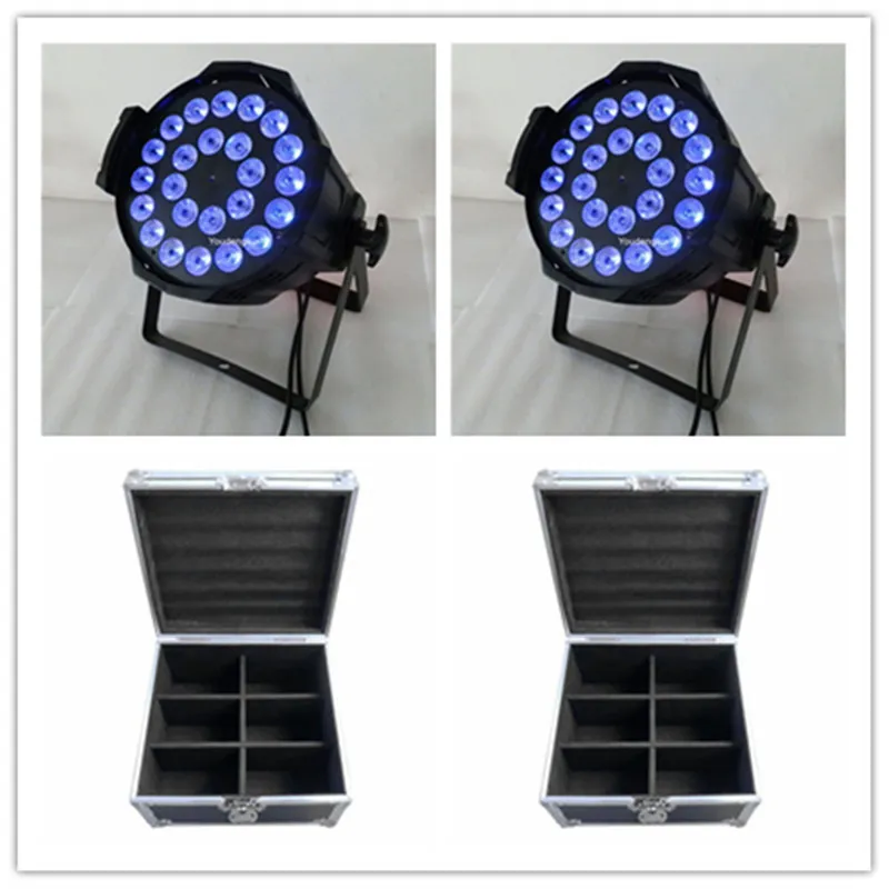 12 pz/lotto con flightcase flightcase 24x10w 4in1 dmx led parcans iluminacion dj par 64 led par luci rgbw