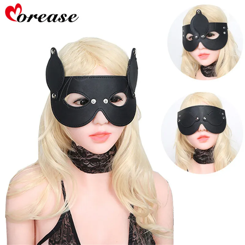 Morease PU Leather Sexy Eye Mask Patch Blindfold Bondage Eyes Giochi per adulti Flirt Sex Toy Sleep Prodotti del sesso Bdsm per coppie S924