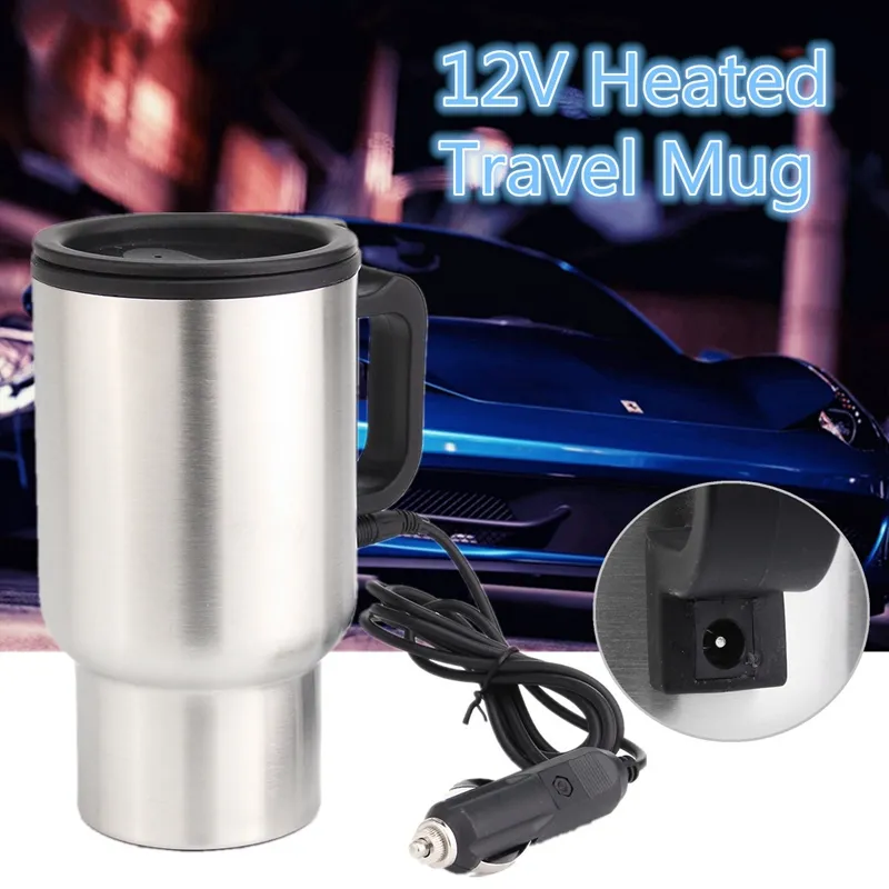 Bouilloire Electriques - Tasse de bouilloire de bouilloire de  chauffe-cigares en acier inoxydable de voiture, voyage électrique Thermoses  750ml 12V