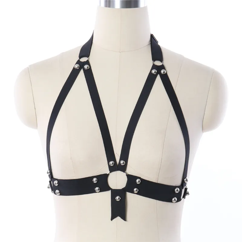 Metal Buckle Gothic Chest Cage Bra Elastic Body Harness Spiked Garter Belt  For Fetish Lingerie And Bondage Wear From Jiangzhutian, $5.43