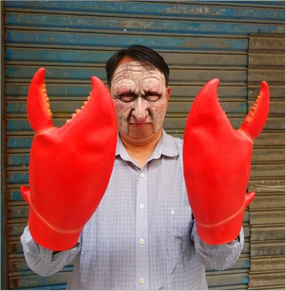 Novidade Lobster Claws Luvas Halloween Party Cosplay Caranguejo Dos Desenhos Animados Costume Lagosta Único Carnaval Fantasia Cosplay Adereços
