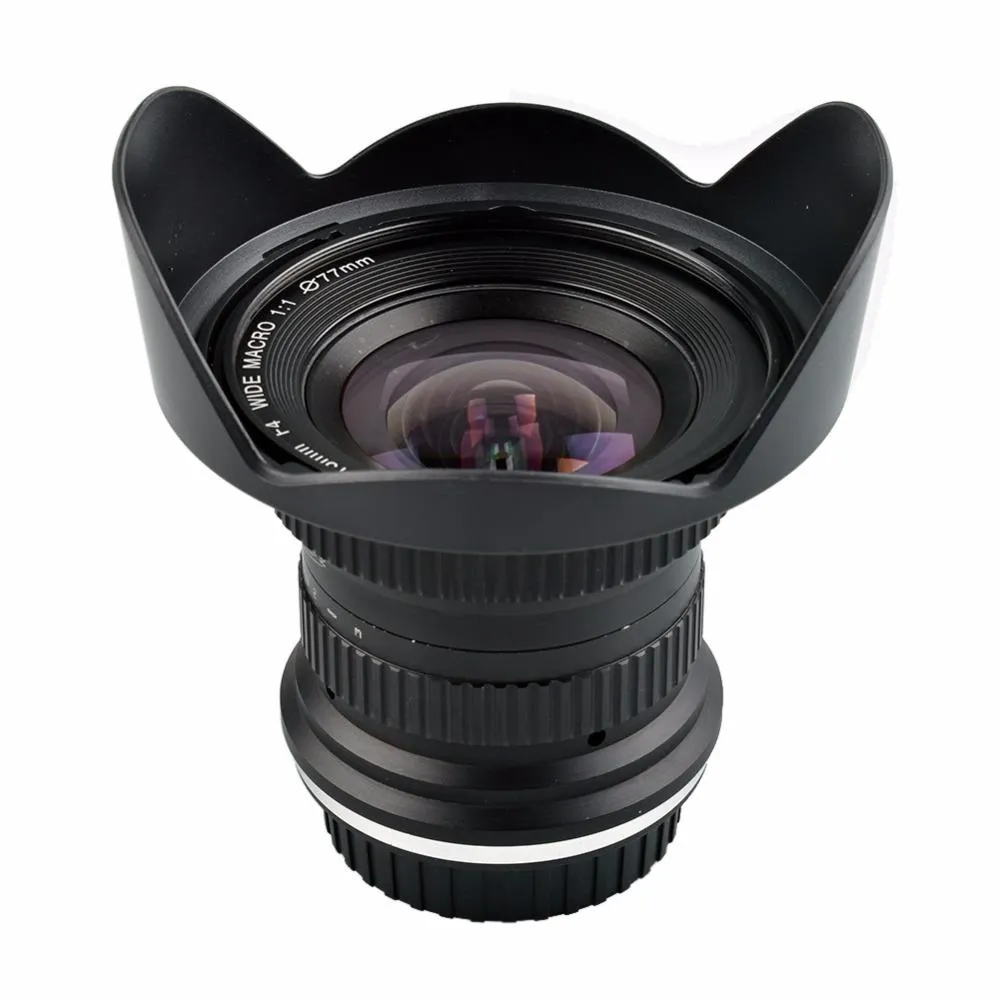 خفض 15mm Lightdow F / 4 F4.0-F32 الترا زاوية واسعة 1: 1 عدسة ماكرو للنيكون الرقمية SLR DSLR كاميرات