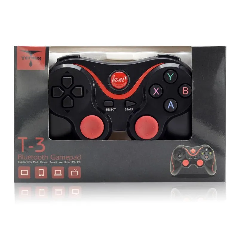 T3 Bluetooth Gamepad Joystick Wireless Game Pad Joypad Gaming Controller Remote Control för Samsung S8 Android Phone Smart TV Box 1777027