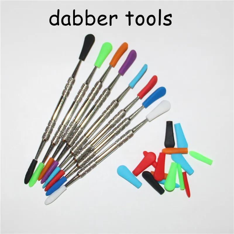 100st Rökning Dabber Tools with Silicone Tips Dabbers Dab Tool For Glass Dab Rigs Slide Bowl Ash Catchers DHL