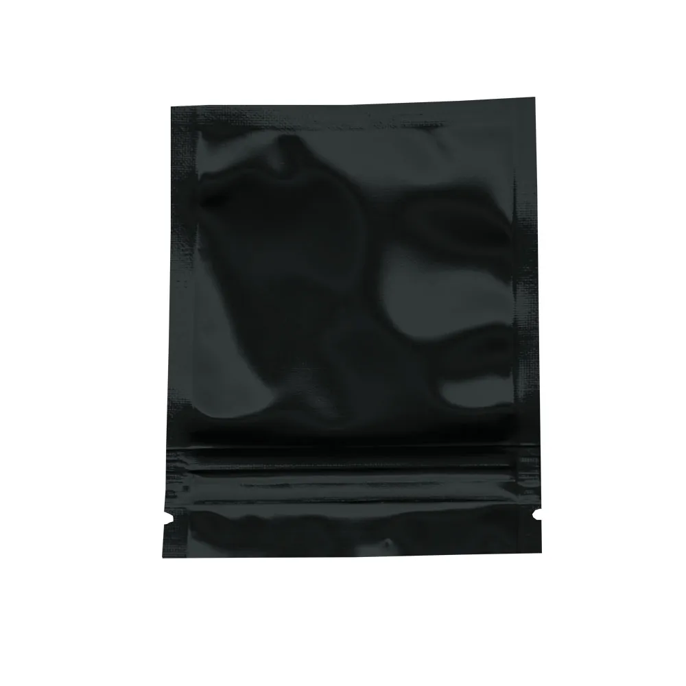 7 5x10 cm svart självförsegling aluminium folie väskor mellanmål bulk matförpackning väska mylar lukt bevis paket blixtlås väska 100 st lot303e