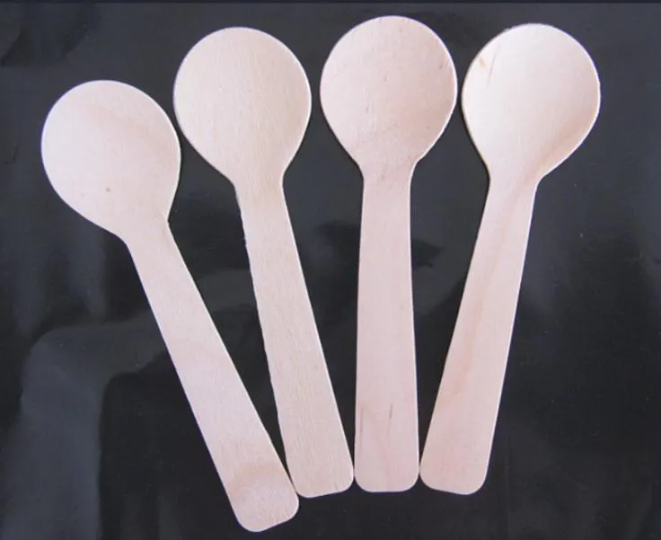 Oumefar 100 Cucchiai Di Legno Biodegradabili - Cucchiaini Per Dessert, Gelato, Caffè, 10x3cm - Eco-friendly, Monouso O Riutilizzabili