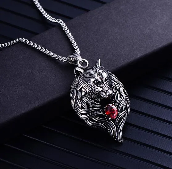 2018 Domineering titanium steel lutou pendant men set zircon stainless steel animal men's necklace sales accessories