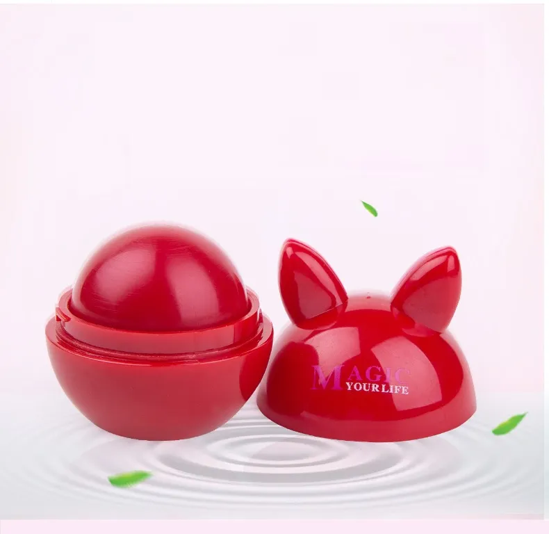 素敵なウサギの天然のフルーツ香り保湿リップバーム化粧球リップ光沢口紅フルーツを装飾するリップスマッカー