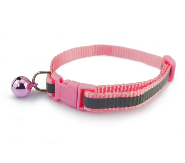 Colliers réfléchissants réglables pour chiens de compagnie avec cloches pour animaux de compagnie chiot chat lumière de sécurité nocturne collier réfléchissant collier pour animaux de compagnie mignon