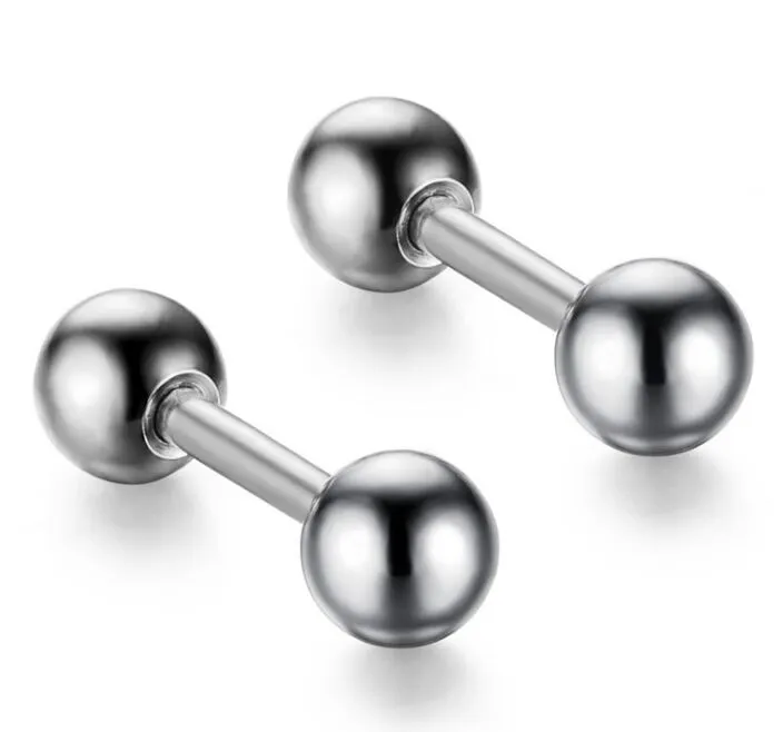 brincos de bola redonda de aço inoxidável conjunto de 5 pares com parafuso traseiro 5853028