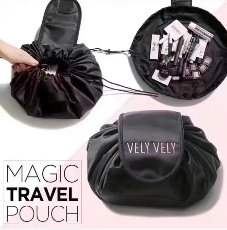 Vely Lazy makeup bag drawstring storage bag Travel Cosmetic Organizer Pouch Simple Style LOGO Customized