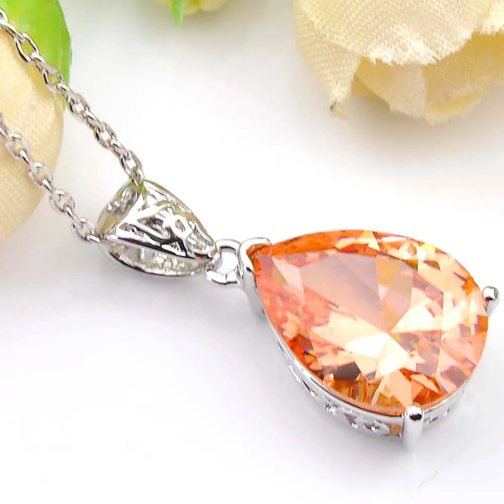 16 * 12 milímetros múltipla Water Drop Cubic Zirconia Pingentes For Women 925 banhado a prata na moda jóias dom Acessório