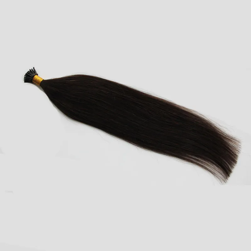 100G Straight Human Pre Bonded Fusion Hair Natural Color I Tip Stick Keratin Double Drawn Remy Hair Extension