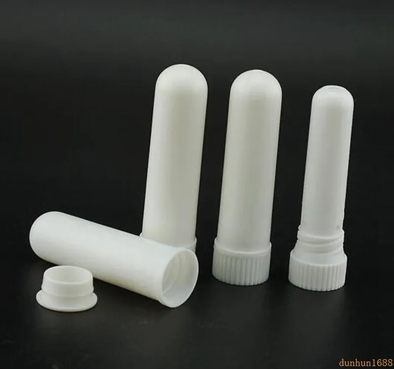 1000sets / mycket tomma nasal inhalatorpinnar, plastämnen arom nasal inhalatorer för DIY eterisk olja # 42