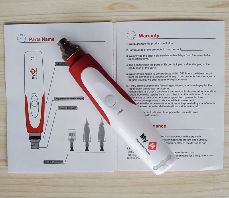 Auto Microneedle Derma-stempel Verstelbare naaldlengtes 0.25mm-2.5mm Derma Pen MyM Ultima N2-C DR PEN met 12 Needles-cartridge