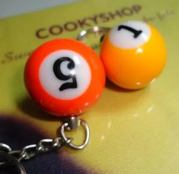 Fashion Snooker Table Ball Keychain Keyring Key Chain For Birthday Lucky Gift Mixed Colors2632