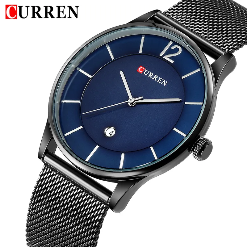 Curren Top Brand Mężczyźni Ultra Cienkie zegarki kwarcowe Męskie Data Dispaly Wristwatches Mężczyzna Prosty Zegar Analogowy Relogio Masculino 8231