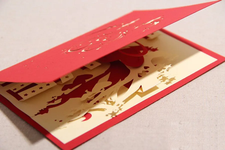 3D Briefkaart Laser Cut voor Valentijnsdag Pop-up Gift Wenskaarten Verjaardag Moederdag Kerstmis