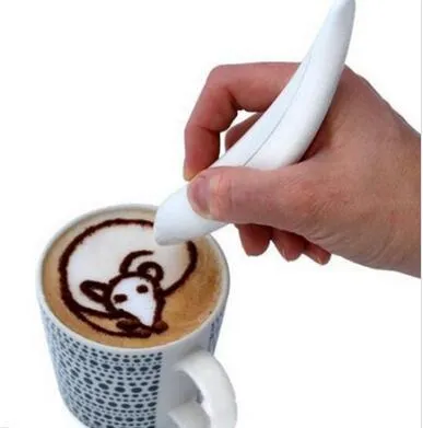 Criativo Elétrica Caneta de Especiarias para o Bolo de Café Baking Pastelaria Ferramenta Para Latte Comida Arte Fazer Mensagens Criativas Desenhos Com Cinnomon Café