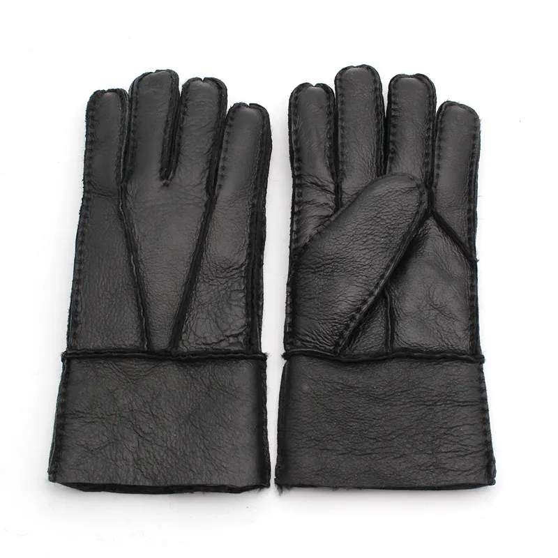 Hele verkoop- Brand Mens Fashion Fur lederen handschoenen Winter Warm Wool Gloves Winddichte multi-kleuren keuzes