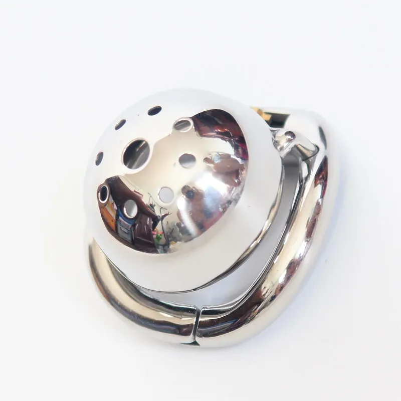 Super Small Metal Flat Lock Chastity Cage - Steel Arc Ring - Secure & Comfortable